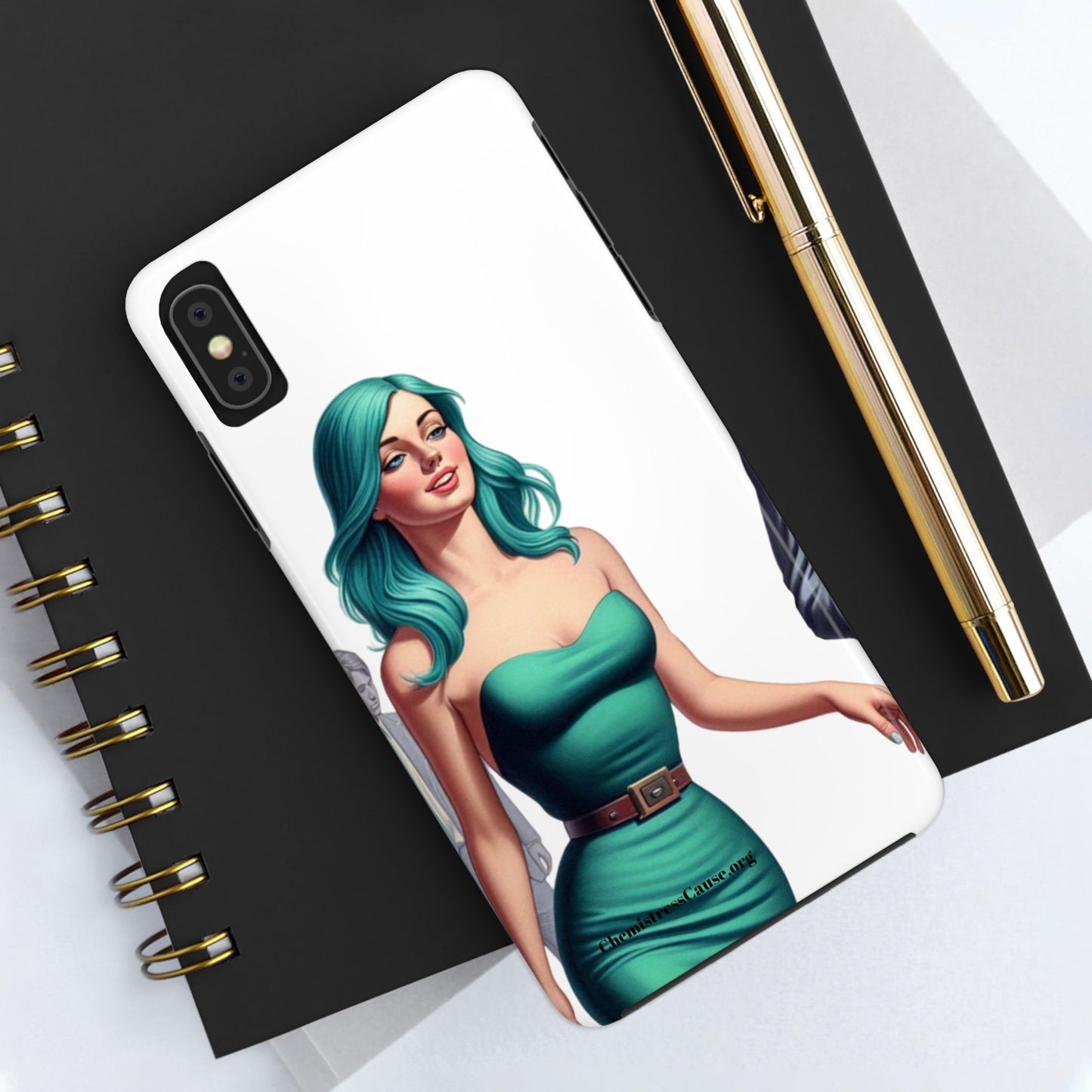 Tough Phone Cases (Lady in a teal emotion)