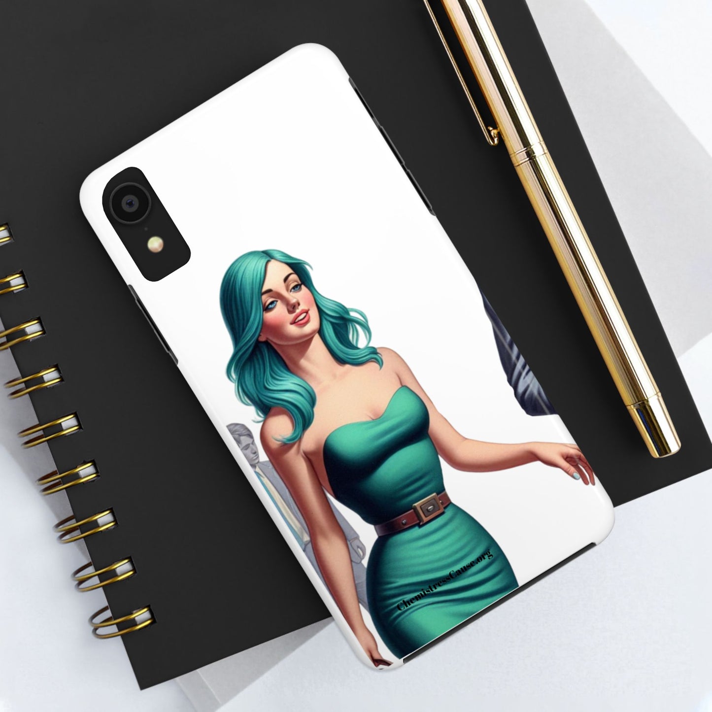 Tough Phone Cases (Lady in a teal emotion)