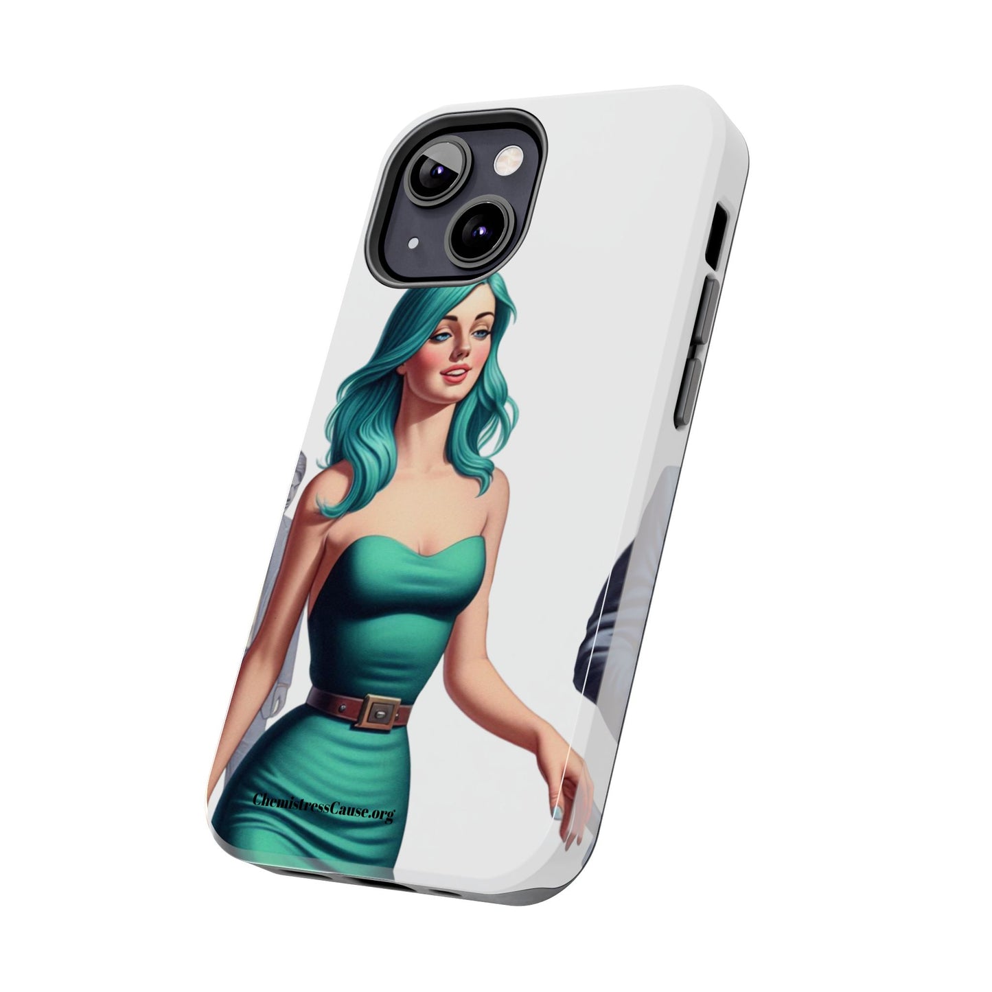 Tough Phone Cases (Lady in a teal emotion)