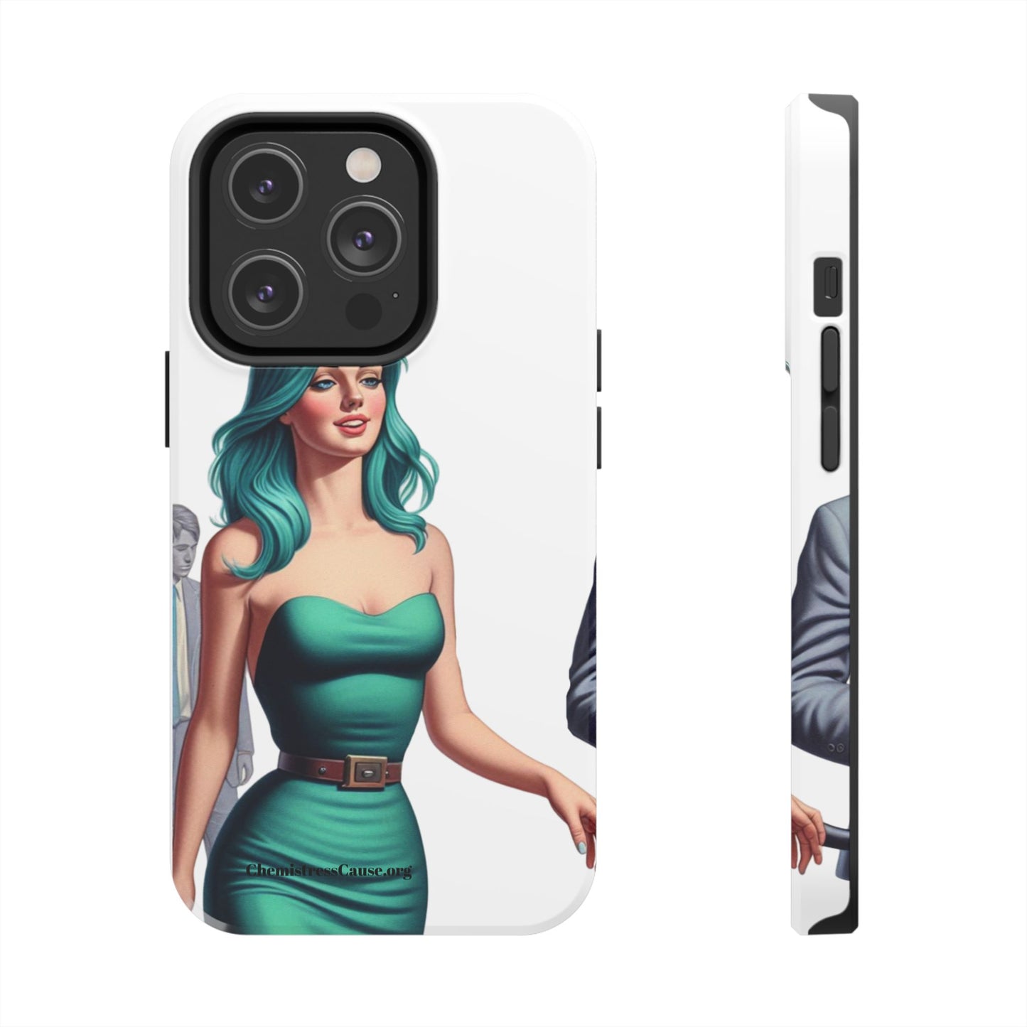 Tough Phone Cases (Lady in a teal emotion)