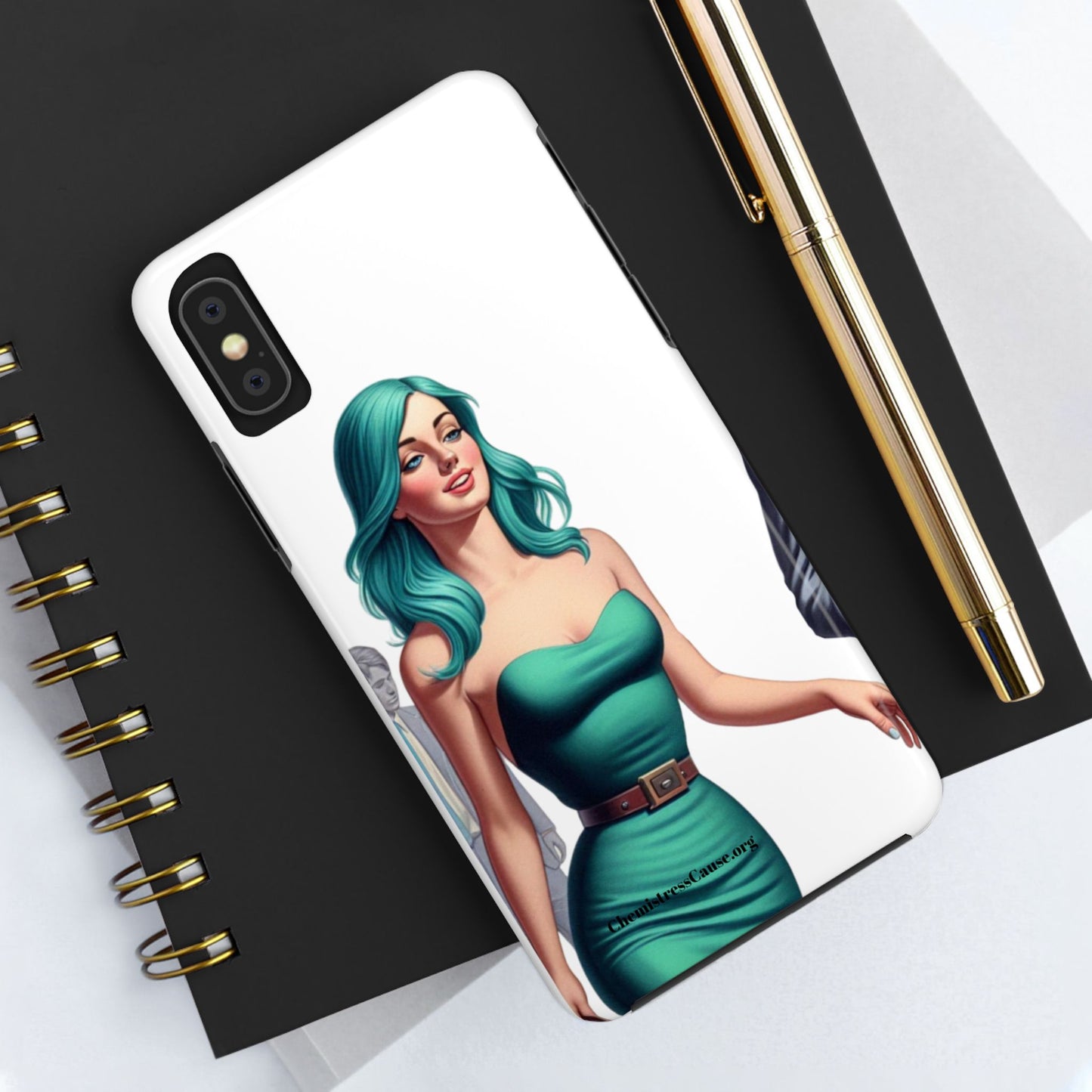 Tough Phone Cases (Lady in a teal emotion)