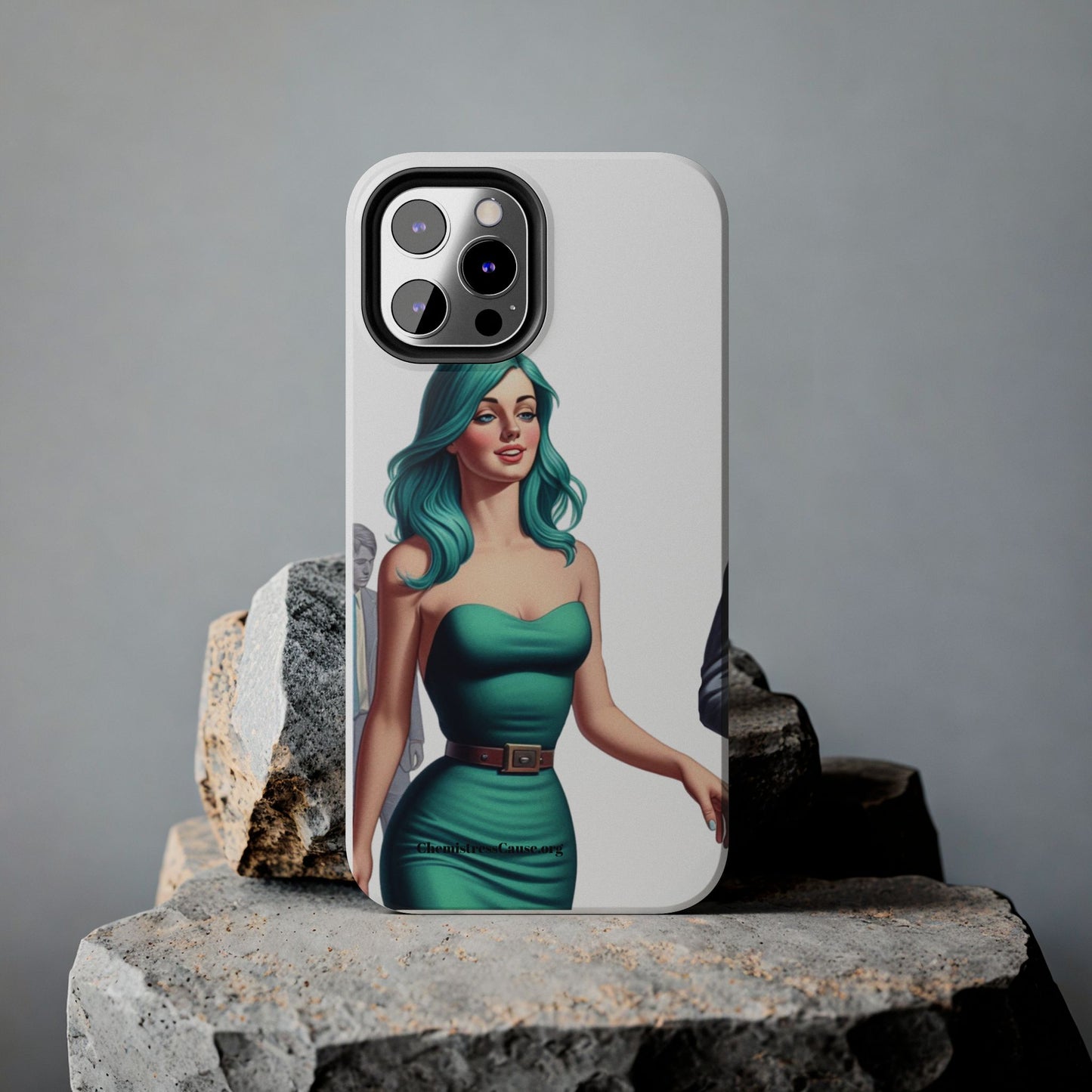 Tough Phone Cases (Lady in a teal emotion)