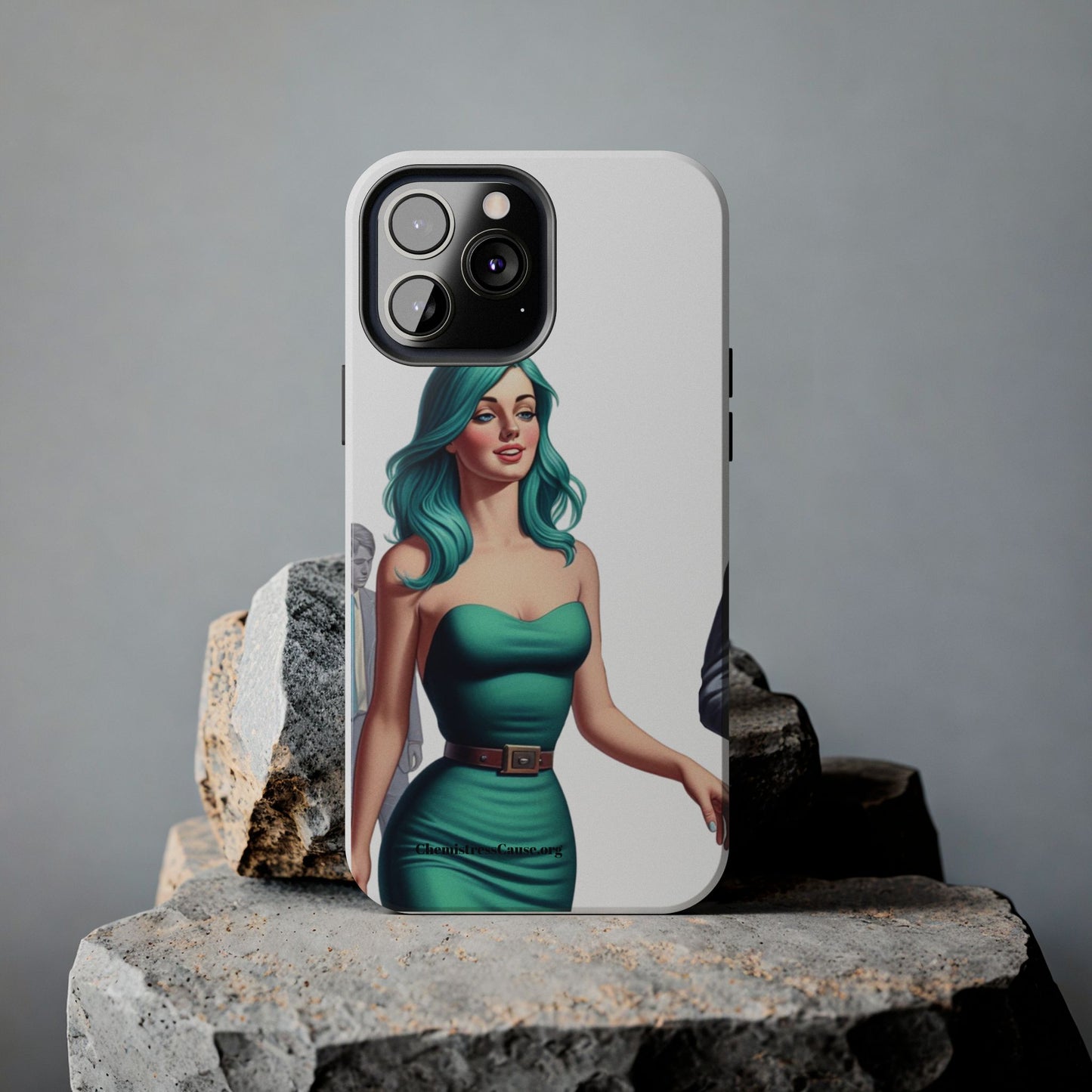 Tough Phone Cases (Lady in a teal emotion)