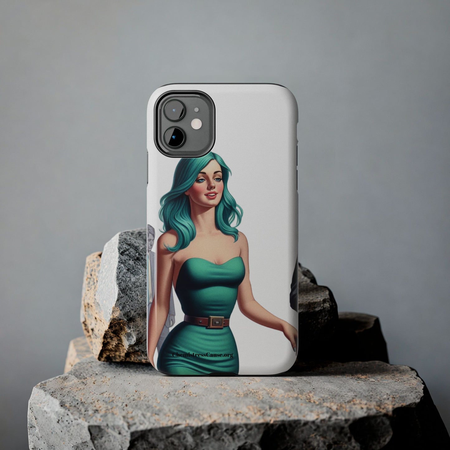 Tough Phone Cases (Lady in a teal emotion)