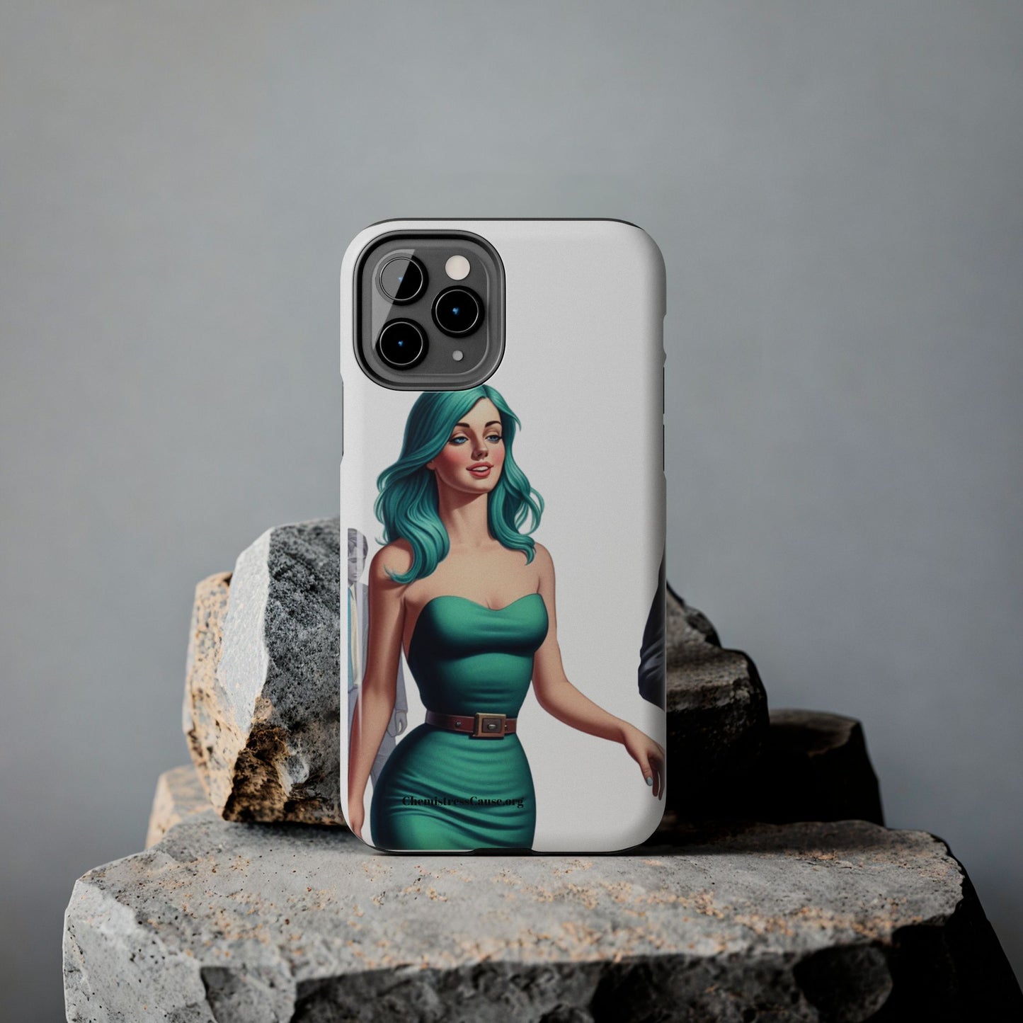 Tough Phone Cases (Lady in a teal emotion)