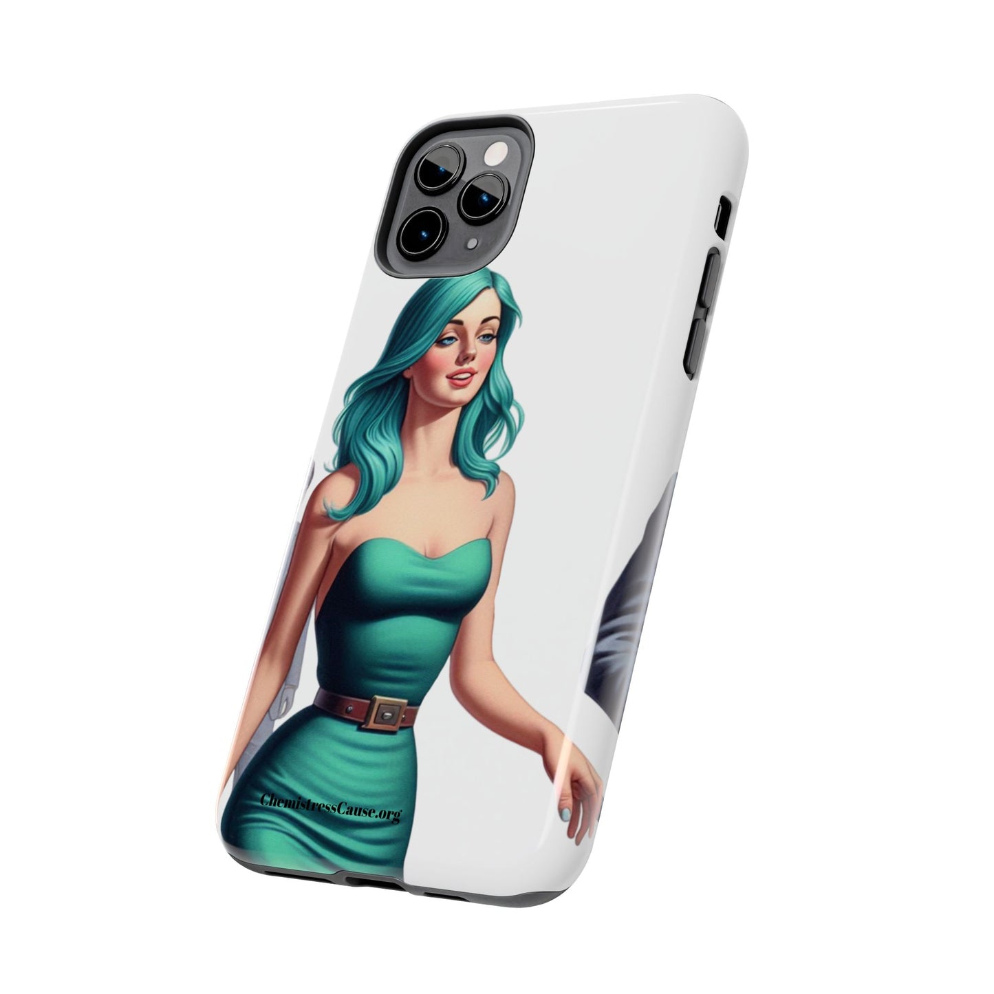 Tough Phone Cases (Lady in a teal emotion)