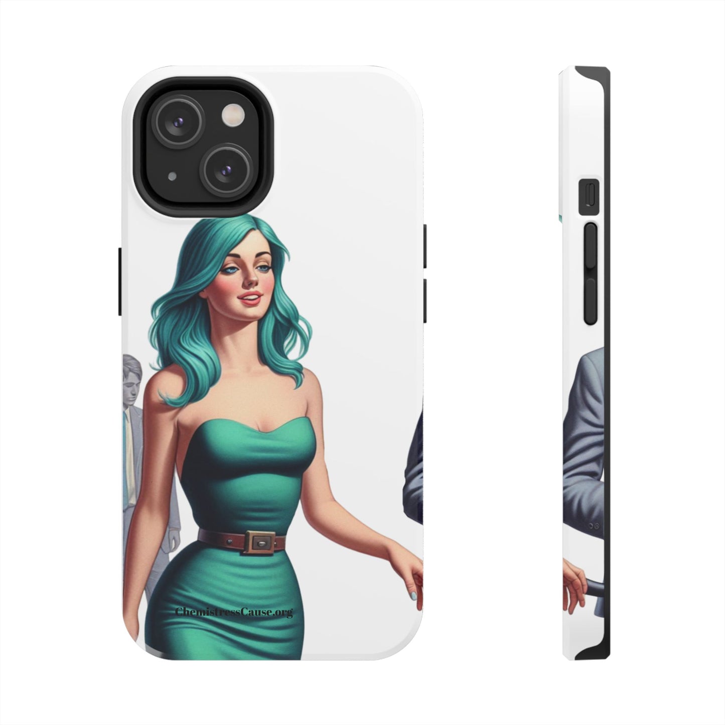 Tough Phone Cases (Lady in a teal emotion)