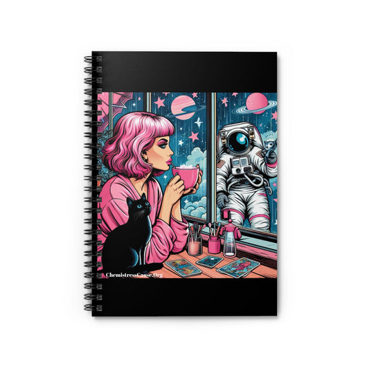 Spiral Notebook - Ruled Line (Astronaut Tarot - Pink)