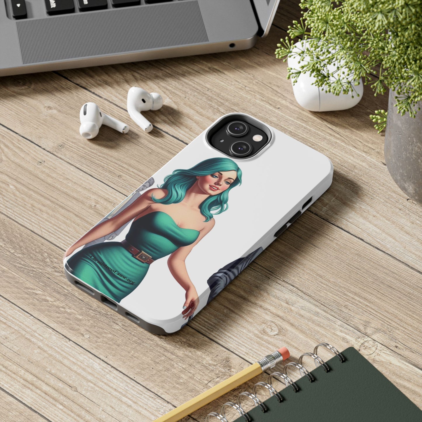 Tough Phone Cases (Lady in a teal emotion)