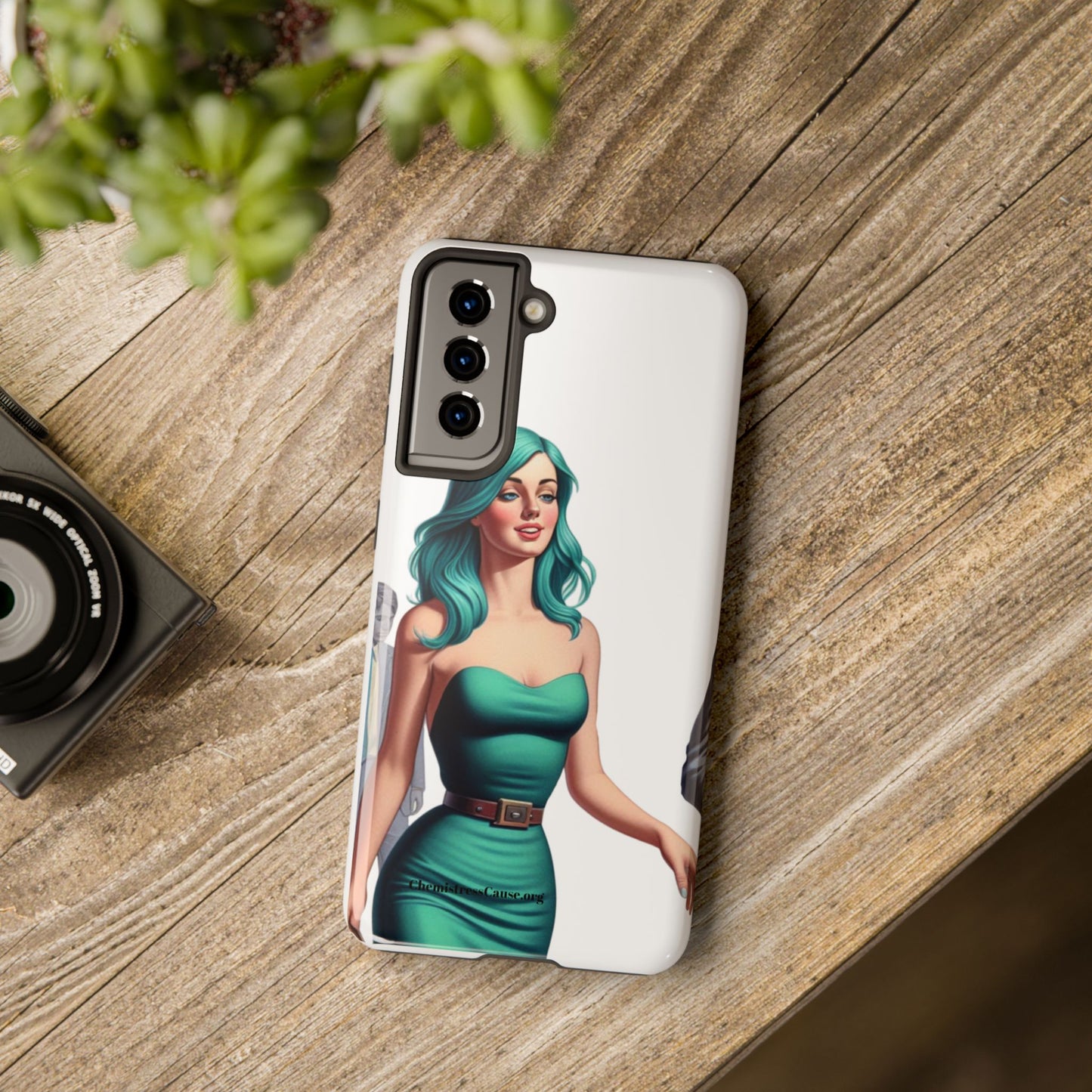 Tough Phone Cases (Lady in a teal emotion)