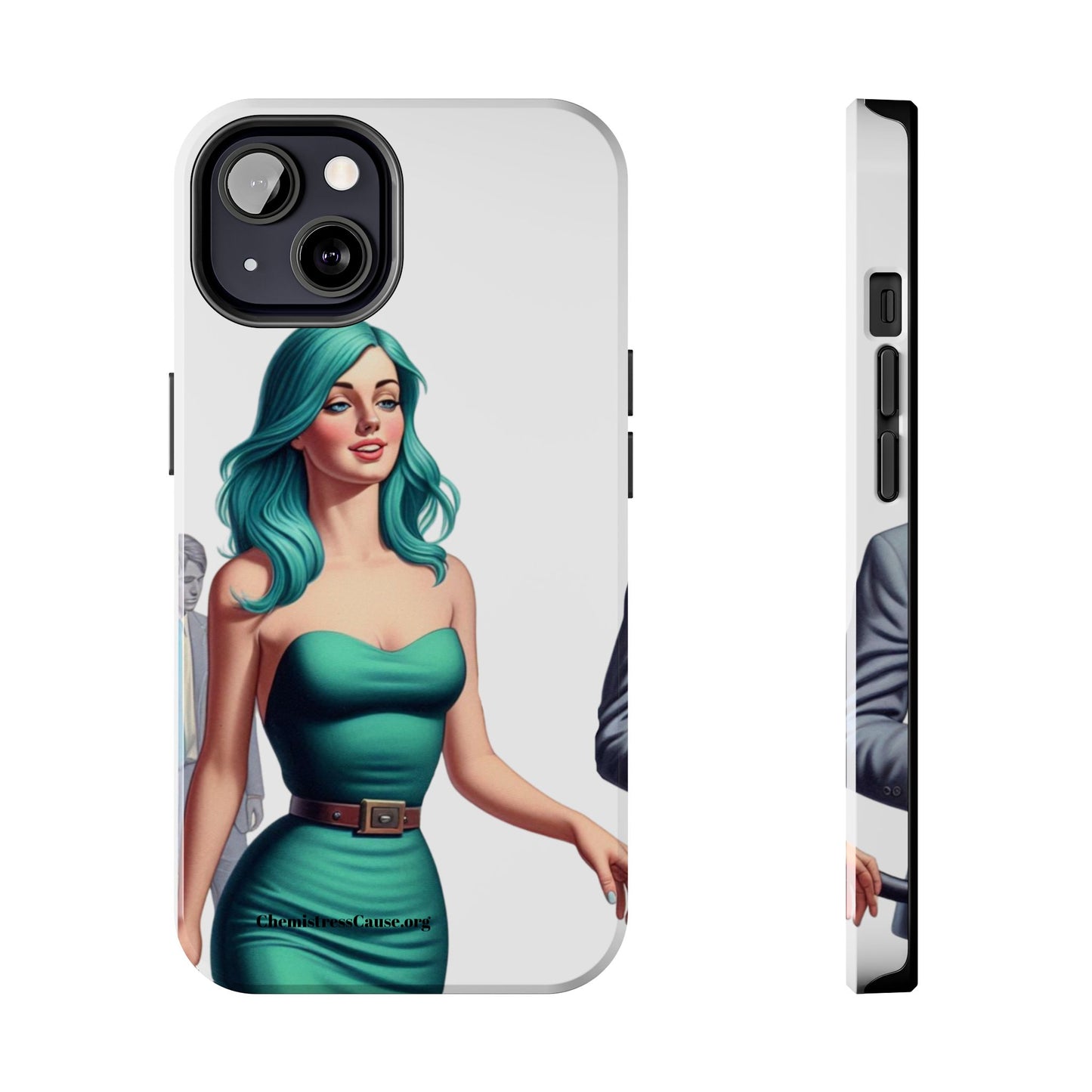 Tough Phone Cases (Lady in a teal emotion)