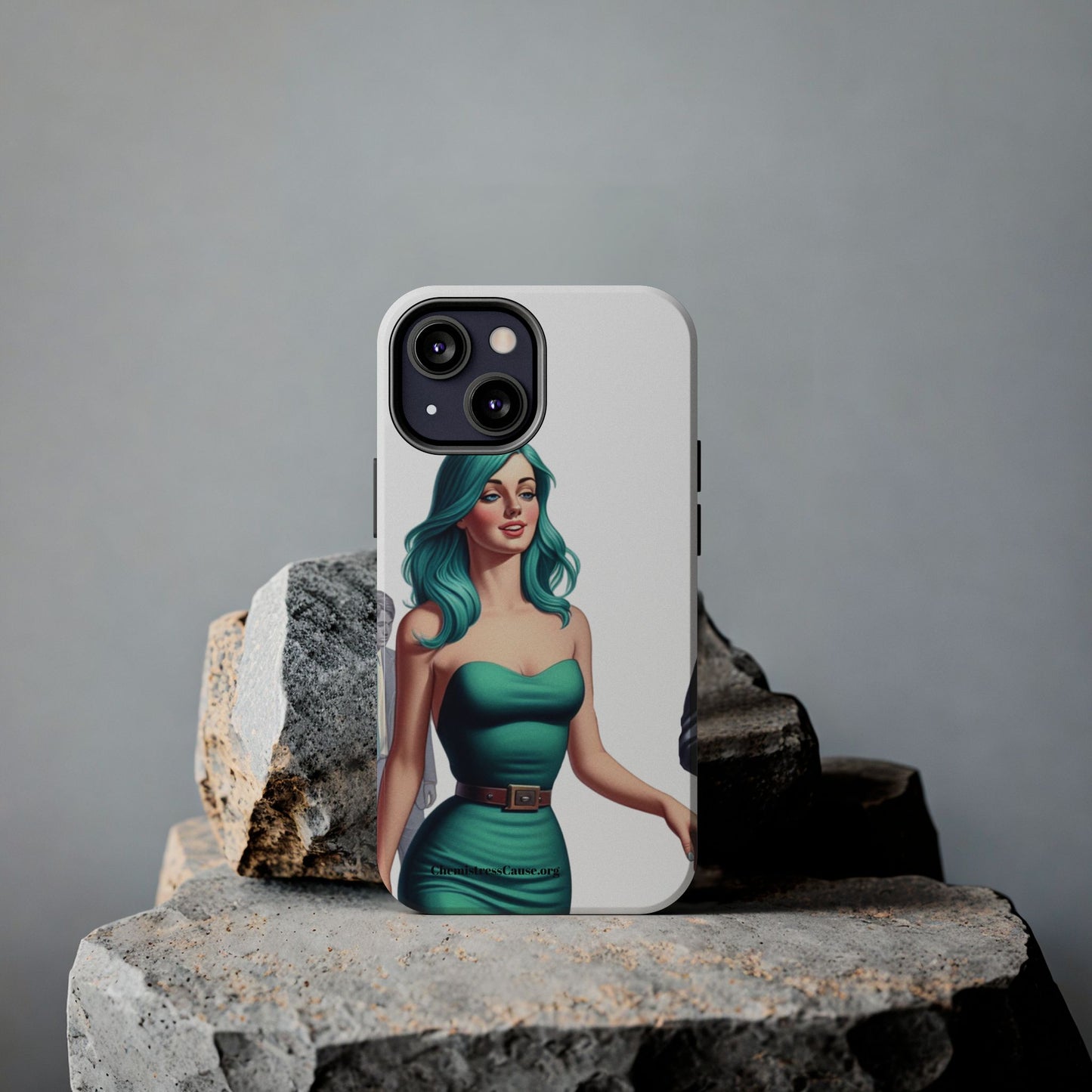 Tough Phone Cases (Lady in a teal emotion)